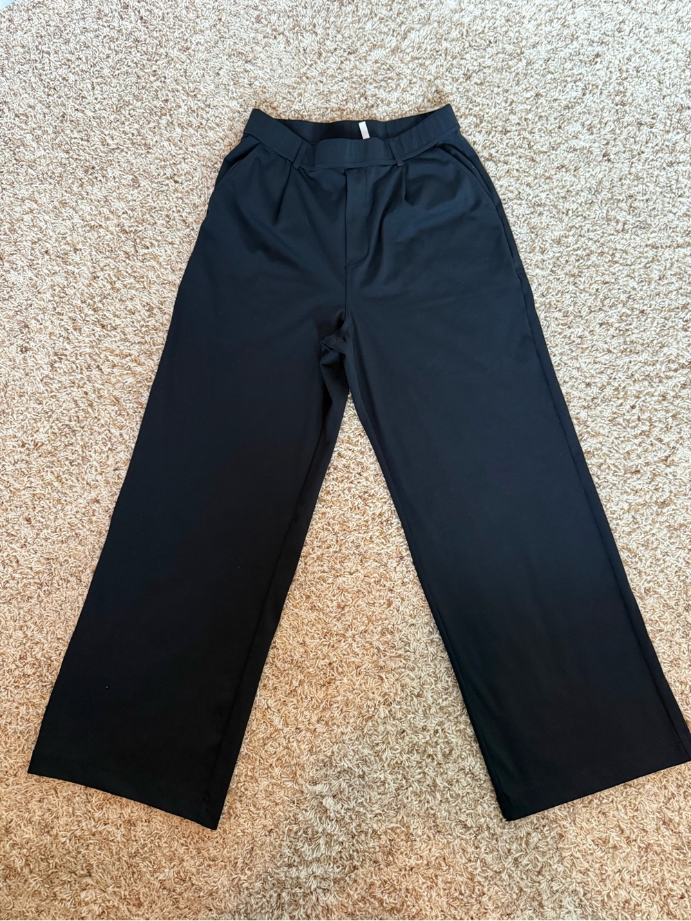 Halara High Waisted Pleated Wide Leg Work Pants Black M Regular NWOT